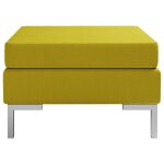Vidaxl repose - pied sectionnel avec coussin tissu jaune