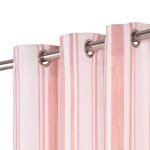 Vidaxl rideaux avec anneaux en mtal 2 pcs coton 140x225cm rayure rose