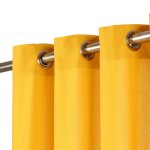 Vidaxl rideaux avec anneaux en mtal 2 pcs coton 140x245 cm jaune