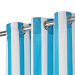 Vidaxl rideaux avec anneaux en mtal 2 pcs tissu 140x225cm rayure bleu