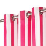 Vidaxl rideaux avec anneaux en mtal 2 pcs tissu 140x225cm rayure rose