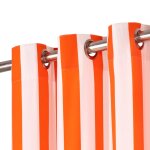 Vidaxl rideaux et anneaux en mtal 2 pcs tissu 140x245cm rayure orange