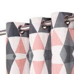Vidaxl rideaux avec anneaux en mtal 2pcs coton 140x225cm gris et rose