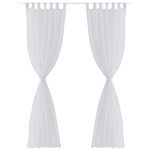 Vidaxl rideau fin blanc 140x245 cm 2 pcs