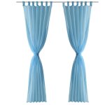 Vidaxl rideau fin turquoise 140x225 cm 2 pcs
