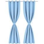 Vidaxl rideau avec ?illets mtalliques 2 pcs 135 x 245 cm turquoise