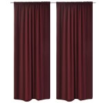 Vidaxl rideau occultant 2 pcs double couche 140 x 175 cm bordeaux