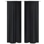 Vidaxl rideau occultant 2 pcs  double couche 140 x 245 cm noir