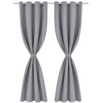 Vidaxl rideau occultant 2 pcs avec ?illets métalliques 135x175 cm gris Vidaxl rideau occultant 2 pcs avec ?illets métalliques 135x175 cm gris