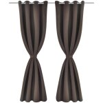Vidaxl rideau occultant 2 pcs et ?illets métalliques 135x175 cm marron Vidaxl rideau occultant 2 pcs et ?illets métalliques 135x175 cm marron