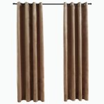 Vidaxl rideaux occultants avec anneaux 2 pcs velours beige 140x175 cm Vidaxl rideaux occultants avec anneaux 2 pcs velours beige 140x175 cm