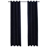 Vidaxl rideaux occultants avec anneaux 2 pcs velours noir 140x175 cm