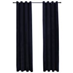 Vidaxl rideaux occultants avec anneaux 2 pcs velours noir 140x225 cm