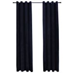 Vidaxl rideaux occultants avec anneaux 2 pcs velours noir 140x245 cm