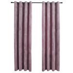 Vidaxl rideaux occultants avec anneaux 2 pcs velours rose 140x175 cm