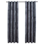 Vidaxl rideaux occultants et anneaux 2pcs velours anthracite 140x225cm Vidaxl rideaux occultants et anneaux 2pcs velours anthracite 140x225cm