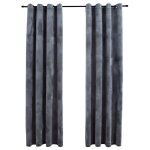 Vidaxl rideaux occultants et anneaux 2pcs velours anthracite 140x245cm