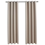 Vidaxl rideaux occultants avec anneaux en m�tal 2 pcs beige 140x175 cm
