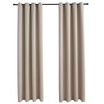 Vidaxl rideaux occultants avec anneaux en mtal 2 pcs beige 140x245 cm