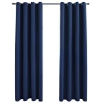 Vidaxl rideaux occultants avec anneaux en mtal 2 pcs bleu 140x175 cm