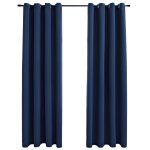 Vidaxl rideaux occultants avec anneaux en mtal 2 pcs bleu 140x245 cm