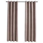 Vidaxl rideaux occultants avec anneaux en m�tal 2 pcs taupe 140x225 cm