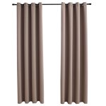 Vidaxl rideaux occultants avec anneaux en m�tal 2 pcs taupe 140x225 cm