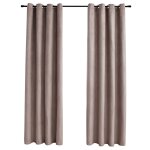 Vidaxl rideaux occultants avec anneaux en mtal 2 pcs taupe 140x245 cm
