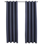 Vidaxl rideaux occultants avec anneaux m�tal 2pcs anthracite 140x175cm