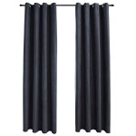 Vidaxl rideaux occultants avec anneaux métal 2pcs anthracite 140x175cm Vidaxl rideaux occultants avec anneaux métal 2pcs anthracite 140x175cm