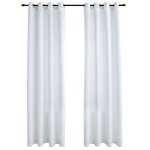 Vidaxl rideau occultant et anneaux en métal 2pcs blanc cassé 140x225cm Vidaxl rideau occultant et anneaux en métal 2pcs blanc cassé 140x225cm