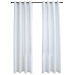Vidaxl rideau occultant et anneaux en mtal 2pcs blanc cass 140x245cm