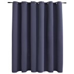 Vidaxl rideau occultant et anneaux en mtal anthracite 290x245 cm