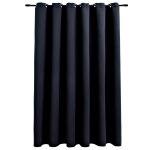 Vidaxl rideau occultant avec anneaux en mtal noir 290x245 cm