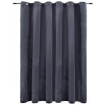 Vidaxl rideau occultant et anneaux mtal velours anthracite 290x245 cm