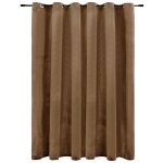 Vidaxl rideau occultant avec anneaux en mtal velours beige 290x245 cm