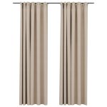 Vidaxl rideaux occultants aspect lin et crochets 2 pcs beige 140x225cm Vidaxl rideaux occultants aspect lin et crochets 2 pcs beige 140x225cm