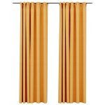 Vidaxl rideaux occultants aspect lin et crochets 2 pcs jaune 140x245cm Vidaxl rideaux occultants aspect lin et crochets 2 pcs jaune 140x245cm