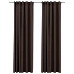 Vidaxl rideaux occultants aspect lin et crochets 2 pcs taupe 140x225cm