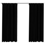Vidaxl rideaux occultants aspect lin avec crochets 2pcs noir 140x175cm Vidaxl rideaux occultants aspect lin avec crochets 2pcs noir 140x175cm