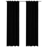 Vidaxl rideaux occultants aspect lin avec crochets 2pcs noir 140x225cm Vidaxl rideaux occultants aspect lin avec crochets 2pcs noir 140x225cm