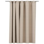 Vidaxl rideau occultant d'aspect de lin avec crochets beige 290x245 cm Vidaxl rideau occultant d'aspect de lin avec crochets beige 290x245 cm