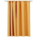 Vidaxl rideau occultant d'aspect de lin avec crochets jaune 290x245 cm