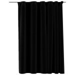 Vidaxl rideau occultant d'aspect de lin avec crochets noir 290x245 cm Vidaxl rideau occultant d'aspect de lin avec crochets noir 290x245 cm