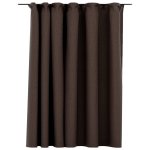 Vidaxl rideau occultant d'aspect de lin avec crochets taupe 290x245 cm