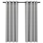 Vidaxl rideaux occultants aspect lin avec ?illets 2 pcs gris 140x175cm Vidaxl rideaux occultants aspect lin avec ?illets 2 pcs gris 140x175cm