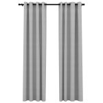 Vidaxl rideaux occultants aspect lin avec ?illets 2 pcs gris 140x245cm Vidaxl rideaux occultants aspect lin avec ?illets 2 pcs gris 140x245cm