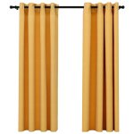 Vidaxl rideaux occultants aspect lin à ?illets 2 pcs jaune 140x175 cm Vidaxl rideaux occultants aspect lin à ?illets 2 pcs jaune 140x175 cm