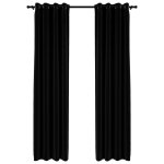 Vidaxl rideaux occultants aspect lin avec ?illets 2 pcs noir 140x245cm Vidaxl rideaux occultants aspect lin avec ?illets 2 pcs noir 140x245cm