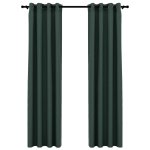 Vidaxl rideaux occultants aspect lin avec ?illets 2 pcs vert 140x225cm